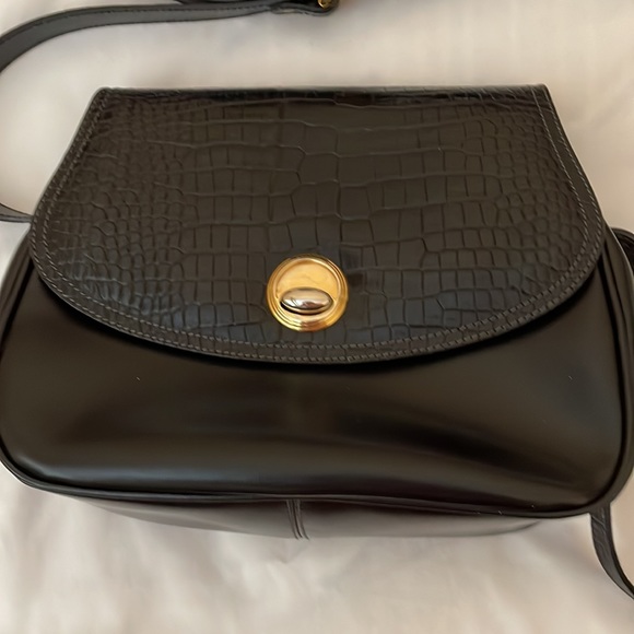 Luana Italy  black womens bag with long adjustable strap. Excellent condition. - Picture 3 of 12